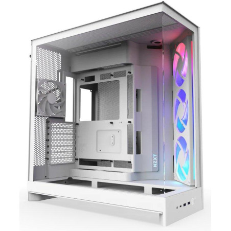 NZXT H9 Flow ARGB dual-chamber ATX case / 3xRGB 140 mm / 1x 120mm fan / glass / white
