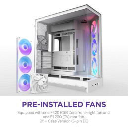 NZXT skříň H9 Flow RGB dvoukomorová ATX / 1x140 RGB mm / 1x 120mm RGB fan  / prosklená / bílá