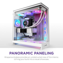 NZXT skříň H9 Flow RGB dvoukomorová ATX / 1x140 RGB mm / 1x 120mm RGB fan  / prosklená / bílá
