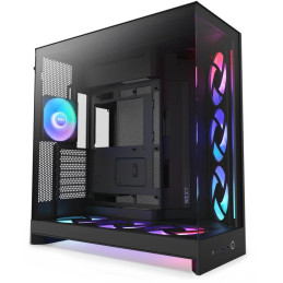 NZXT skriňa H9 Flow ARGB+ dvojkomorová ATX / 6xRGB 140 mm / 1x 120mm fan / presklená / controller / čierna