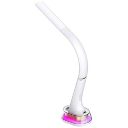 IMMAX LED stolní lampička CORELLA/ Qi nabíjení/ 7W/ 5V/2,1 A/ RGB podsvícení/ stmívatelná/ USB/ bílá + zlaté prvky