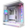 NZXT skříň H9 Flow ARGB+ dvoukomorová ATX / 6xRGB 140 mm / 1x 120mm fan / prosklená / controller / bílá