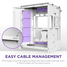 NZXT skříň H9 Flow RGB+ dvoukomorová ATX / 2x140 mm RGB fan / 1x120 RGB fan / prosklená / controller / bílá
