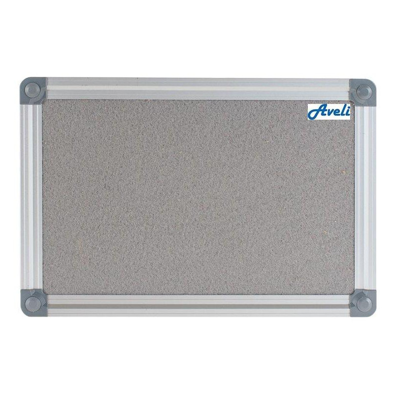 AVELI Textile noticeboard/ 90x120 cm/ gray/ aluminum frame