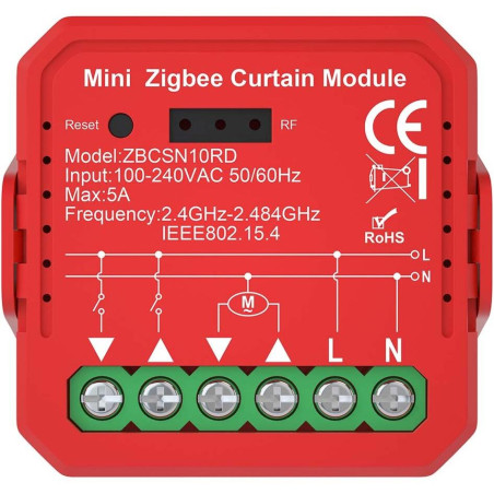 NEDIS Smarter Jalousie-/Rollladenschalter / 1000 W / Terminalanschluss / Zigbee 3.0 / Android / iOS / Nedis® SmartLife / rot