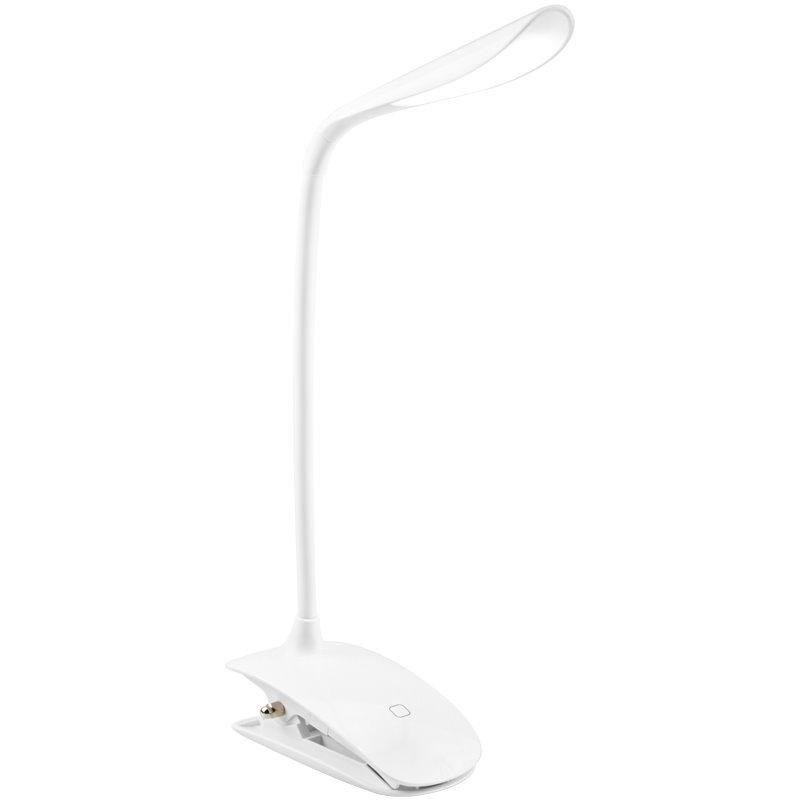 Colorway stolní LED lampa / CW-DL04FCB-W/ Integrovaná baterie / Klip na uchycení/ Bílá