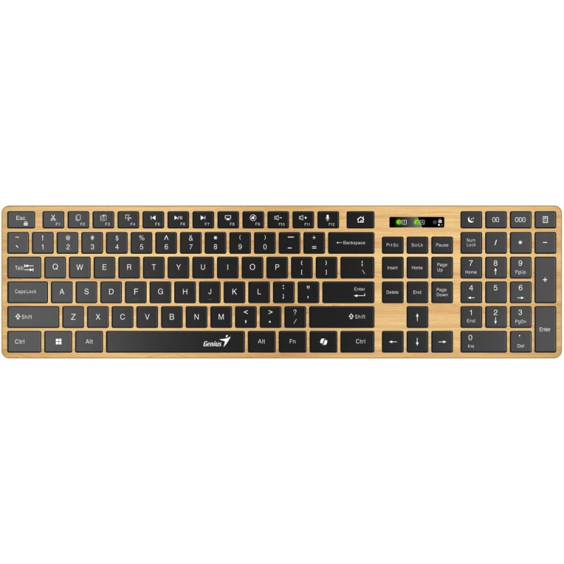 GENIUS Slimstar 7250BT/ bezdrôtová 2,4GHz + BT5.0/ Copilot/ USB/ farba borovice + čierna/ CZ+SK layout
