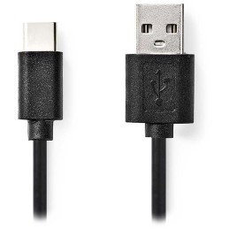 NEDIS kabel USB 2.0/ zástrčka USB-C - zástrčka USB-A/ černý/ bulk/ 2m