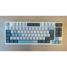 MSI herní klávesnice FORGE GK600 TKL Sky/ bezdrátová 2,4GHz+BT/ mechanická/ RGB/ USB-C/ display/ CZ+SK layout