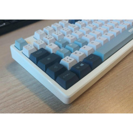 MSI herní klávesnice FORGE GK600 TKL Sky/ bezdrátová 2,4GHz+BT/ mechanická/ RGB/ USB-C/ display/ CZ+SK layout