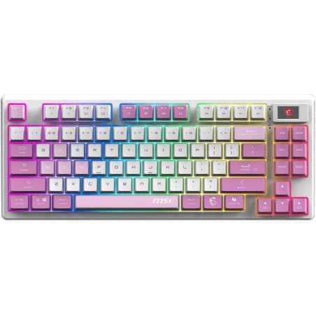 MSI Gaming-Tastatur FORGE GK600 TKL Violett/ Kabellos 2,4GHz+BT/ Mechanisch/ RGB/ USB-C/ Display/ CZ+SK-Layout