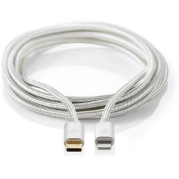 NEDIS PROFIGOLD Lightning/USB 2.0 kabel/ Apple Lightning 8pinový - USB-C zástrčka/ nylon/ stříbrný/ BOX/ 1m