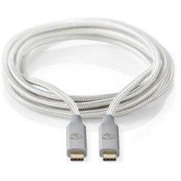 NEDIS PROFIGOLD USB-C/USB 3.2 Gen 2x2 kabel/ USB-C zástrčka - USB-C zástrčka/ nylon/ stříbrný/ BOX/ 2m