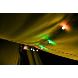 IMMAX solární kempingová lampička s integrovaným RGB LED světelným řetězem/ 10W/ IP65/ USB-C