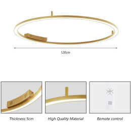 IMMAX NEO FINO SMART LED stropní (nástěnné) svítidlo zlaté 120cm 72W 4752lm, DO, Zigbee 3.0 TUYA