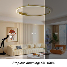 IMMAX NEO FINO SMART LED stropní (nástěnné) svítidlo zlaté 120cm 72W 4752lm, DO, Zigbee 3.0 TUYA