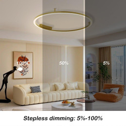 IMMAX NEO FINO SMART LED stropní (nástěnné) svítidlo zlaté 80cm 55W 4285lm, DO, Zigbee 3.0 TUYA