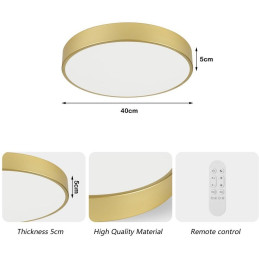 IMMAX NEO LITE SEMPLICI SMART LED stropní svítidlo zlaté 40cm 36W 2736 lm, BEACON gold, Wi-Fi, TUYA