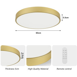 IMMAX NEO LITE SEMPLICI SMART LED stropní svítidlo zlaté 60cm 60W 4500 lm, BEACON gold, Wi-Fi, TUYA