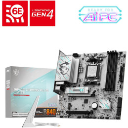 MSI B840M GAMING PLUS WIFI6E / AMD B840 / AM5 / 4x DDR5 / M.2 / WiFi / mATX
