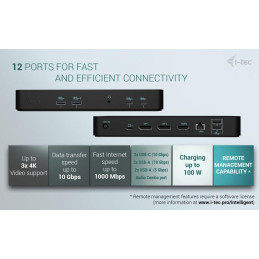 I-tec dokovací stanice USB-C Intelligent Triple Display Docking Station, Power Delivery 100W