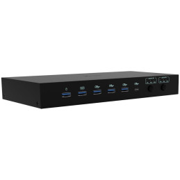 I-tec Dockingstation USB-C KVM Dockingstation für 3 Hosts, Dual Display, Power Delivery 1x 92W/2x 65W