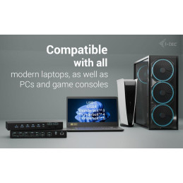 I-tec dokovací stanice USB-C KVM Docking station for 3 Hosts, Dual Display, Power Delivery 1x 92W/2x 65W
