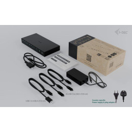 I-tec dokovací stanice USB-C KVM Docking station for 3 Hosts, Dual Display, Power Delivery 1x 92W/2x 65W