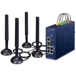 Planet dual 5G/LTE bezpečnostní brána, 2xWAN + 3xLAN/1xSFP, DI/DO, GPS, DIN, IP30, -40/+75°C, dual 9-54VDC