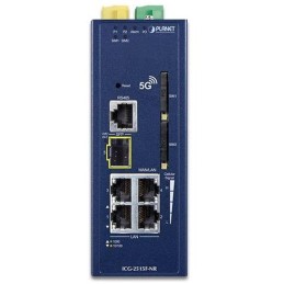 Planet dual 5G/LTE bezpečnostní brána, 2xWAN + 3xLAN/1xSFP, DI/DO, GPS, DIN, IP30, -40/+75°C, dual 9-54VDC
