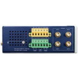 Planet dual 5G/LTE bezpečnostní brána, 2xWAN + 3xLAN/1xSFP, DI/DO, GPS, WiFi, DIN, IP30, -45/+75°C, dual 9-54VDC