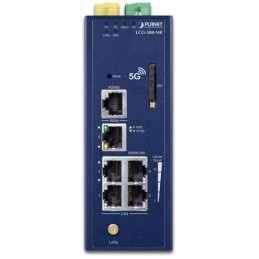 Planet LCG-300-NR IoT LoRaWAN průmyslová brána, 5G/4G, 5x LAN 1Gb, DIN, IP30, -40/+75C, 9-54VDC