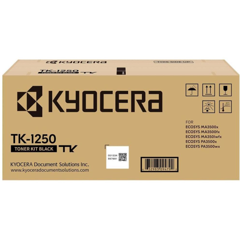 Kyocera Toner TK-1250 na 3 000 A4 (pri 5% pokrytí), pre PA3500x/wx, MA3500x/fx, MA3501wfx