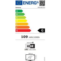 SAMSUNG SMART LED TV 65"/ UE65U8072/ 4K Ultra HD 3840x2160/ DVB-T2/S2/C/ H.265/HEVC/ 3xHDMI/ 1xUSB/ Wi-Fi/ LAN/ G