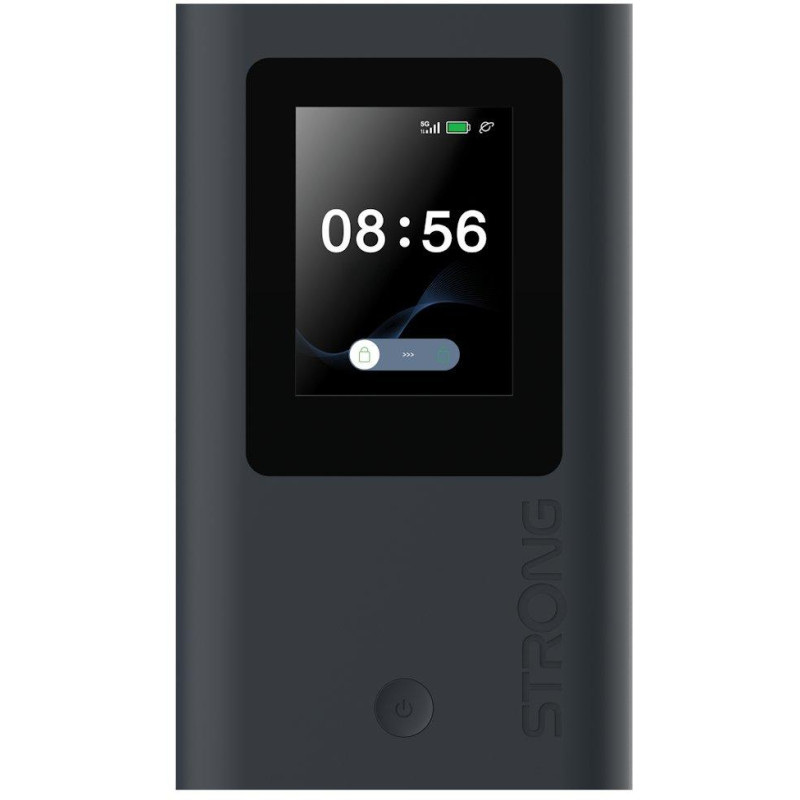STRONG 5G MIFI AX1800/ Wi-Fi standard 802.11ax/ 574 Mbps@2.4 GHz/ 1201Mbps@5GHz/ 1x nano SIM slot/ 1x USB-C/ black