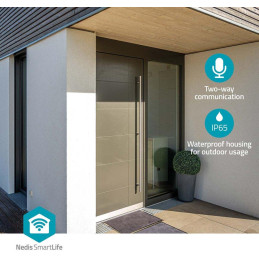 NEDIS IP kamera/ venkovní/ IP65/ Wi-Fi/ 3Mpix/ Full HD 1296p/ Onvif/ reflektor/ detekce pohybu/ noční vidění 10m/ bílá