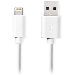NEDIS synchronizační a nabíjecí kabel/ Apple Lightning 8-pin zástrčka - USB A zástrčka/ bílý/ bulk/ 1m