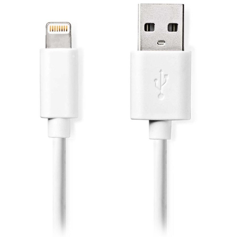NEDIS synchronizační a nabíjecí kabel/ Apple Lightning 8-pin zástrčka - USB A zástrčka/ bílý/ bulk/ 1m