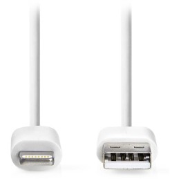 NEDIS synchronizační a nabíjecí kabel/ Apple Lightning 8-pin zástrčka - USB A zástrčka/ bílý/ bulk/ 1m