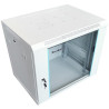 XtendLan 9U/600x600, wall-mounted, one-piece, unfolded, glass door, gray