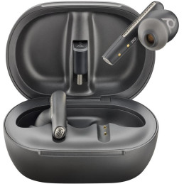 Poly Voyager Free 60+ UC M Carbon Black Earbuds +BT700 USB-C Adapter +Touchscreen Charge Case