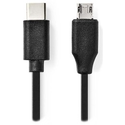 NEDIS kabel USB 2.0/ zástrčka USB-C - zástrčka USB micro-B/ černý/ bulk/ 1m