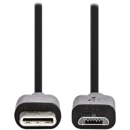 NEDIS kabel USB 2.0/ zástrčka USB-C - zástrčka USB micro-B/ černý/ bulk/ 1m