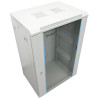 XtendLan 15U/600x600, wall-mounted, one-piece, unfolded, glass door, gray