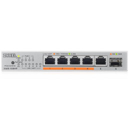 Zyxel XMG-105HP 5 Ports 2,5G + 1 SFP+, 4 ports 70W total PoE++ Desktop MultiGig unmanaged Switch