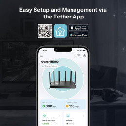 TP-Link Archer BE400 BE6500 WiFi 7 router, 2x 2,5GWAN/LAN, 3x GLAN, USB 3.0, EasyMesh