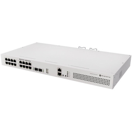 Przełącznik MikroTik CRS418-8P-8G-2S+RM, 8x GbE, 8x GbE PoE+, 2x SFP+, RouterOS, L5, Rack (maksymalny budżet PoE 150 W)