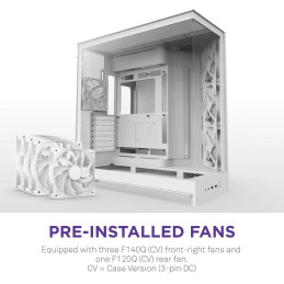 NZXT skříň H9 Flow dvoukomorová ATX / 3x140mm fan / 1x120mm / perforovaný top / proskl. bočnice, front / bílá