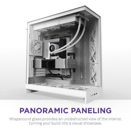 NZXT skříň H9 Flow dvoukomorová ATX / 3x140mm fan / 1x120mm / perforovaný top / proskl. bočnice, front / bílá