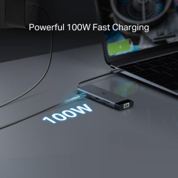 TP-Link UH9120C USB-C Hub na 1x USB-C, 1x HDMI 4K při 60Hz, 1x USB-C 100W PD, 3× USB-A, 1x GLAN, 1x SD